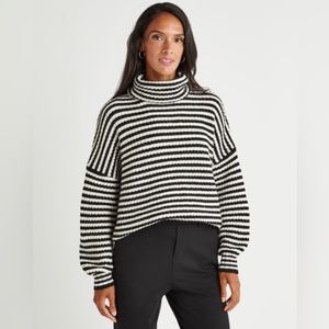 NWT Splendid x Cella Jane Cashblend Striped Turtleneck Sweater